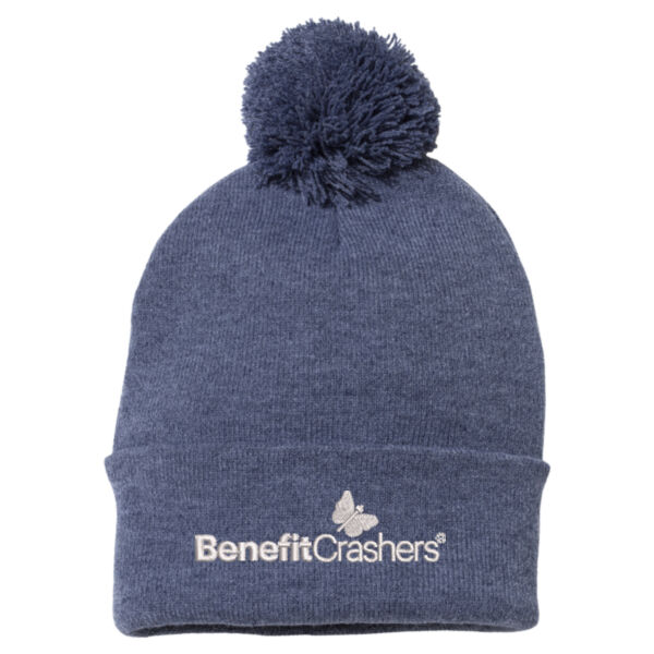 Pom-Pom 12" Knit Beanie - Embroidered Logo Thumbnail